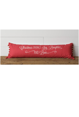 Audrey's Red Lumbar Pillow - Christmas Brings Joy