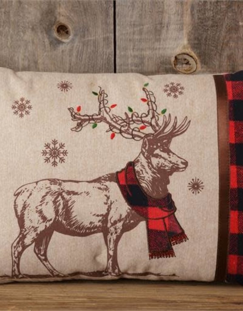 Audrey's Buffalo Plaid Reindeer Pillow