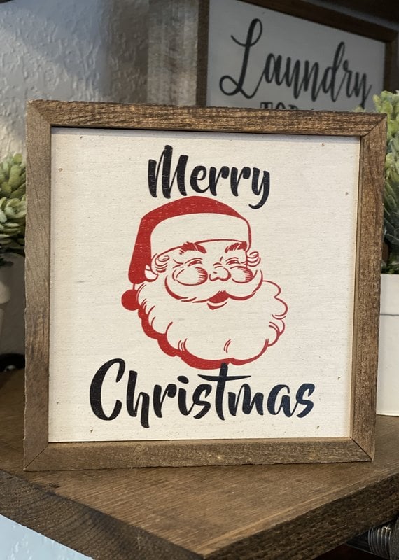 Driftless Studios 6x6 Santa Christmas Wood Sign *SALE*