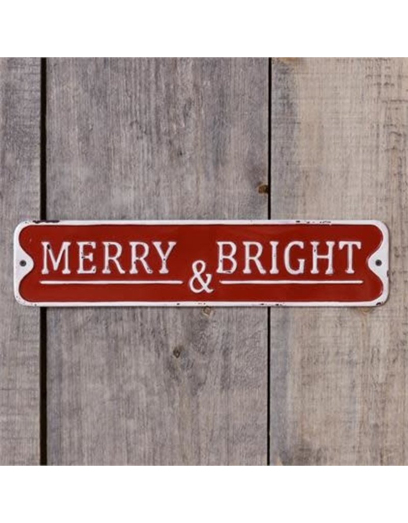 Audrey's 20" Metal Red Merry & Bright Sign