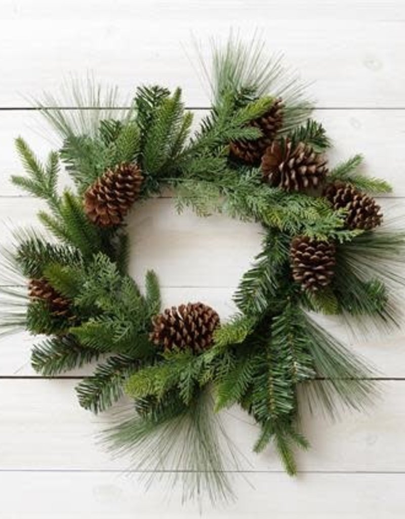 Audrey's Pinecone Assorted Greens Wreath