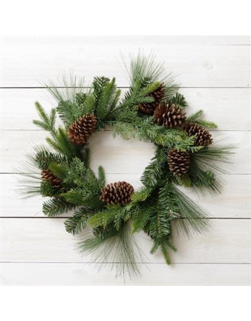 Audrey's Pinecone Assorted Greens Wreath