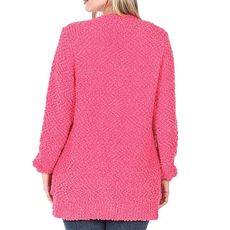 hot pink popcorn cardigan