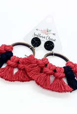 Southern Charm Trading Co Macrame Hoops - Red/Black