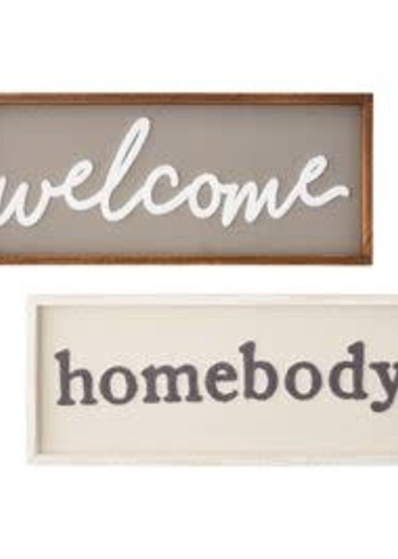 Mud Pie Mud Pie Welcome & Homebody Boucle Plaques