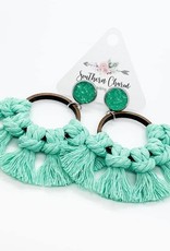 Southern Charm Trading Co Mint Spring Macrame Earrings