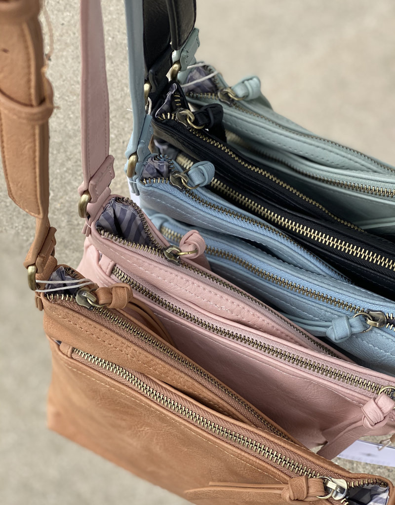 Bag Boutique Double Zip Shoulder Cross Body (4 Colors)