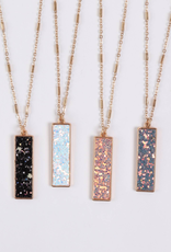 MYS Sequin Glitter Bar Pendant Necklace