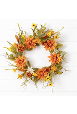 Audrey's Salmon Dahlia Fall Wreath