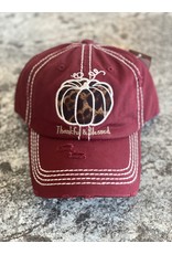 Hana Thankful & Blessed Burgundy Hat