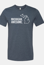 Bella Canvas Michigan Awesome Unisex Navy Tee (S-3XL)
