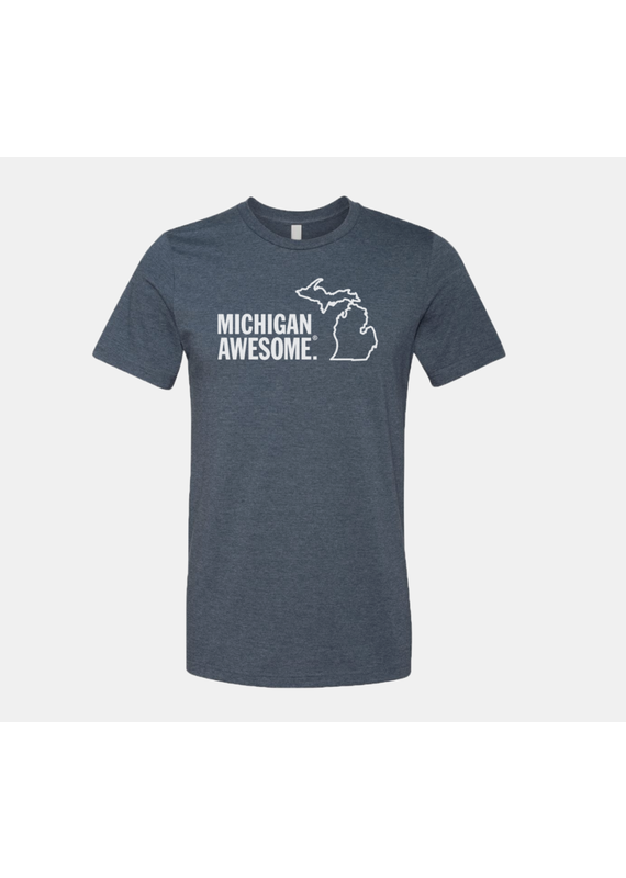 Bella Canvas Michigan Awesome Unisex Navy Tee (M Only)