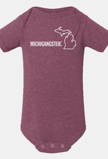 Michigan Awesome MichiGANGSTER Plum Onesie (3mo-18mo)