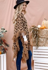 And the Why Brown Leopard Fringe Poncho