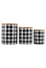 Design Imports Black & White Buffalo Ceramic Canister Set