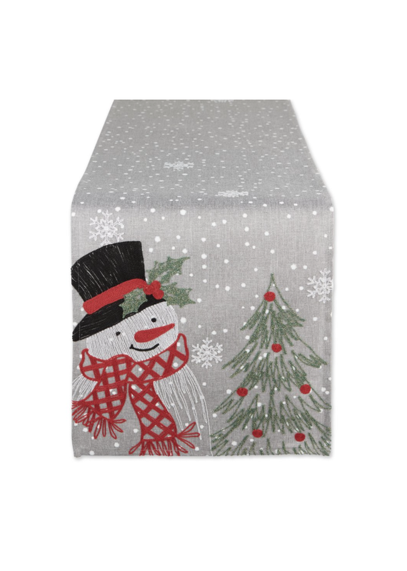 Design Imports Snowman Embroidered Table Runner