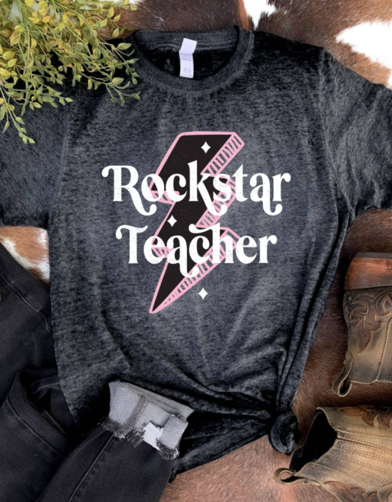 Color Tone Rockstar Teacher Burnout Tee (S-3XL)