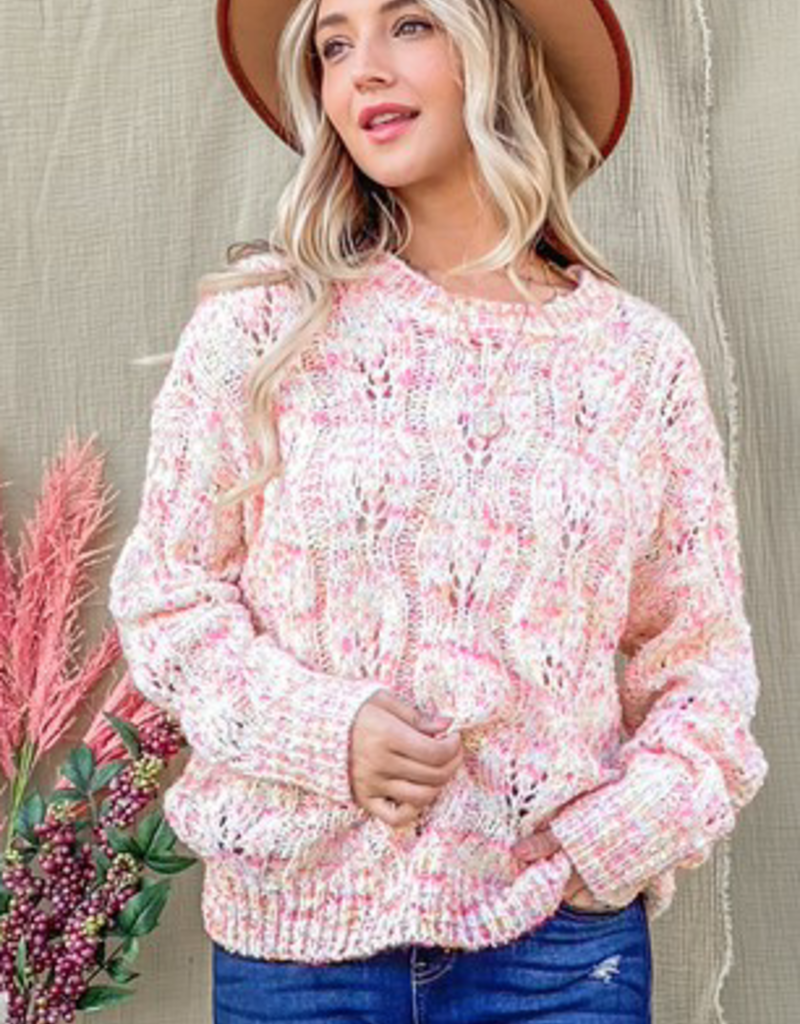 And the Why Cozy Pink Knit Sweater (S-L)