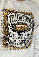 Gildan Ash Gray Yellowstone Crew Sweatshirt (S-3XL)