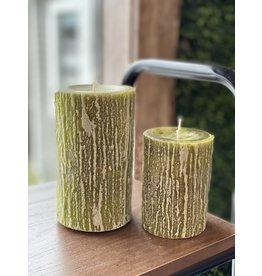 Hyoola Green Timberline Wood Pillar Candle (2 Sizes)