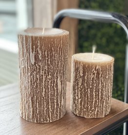 Hyoola Brown Timberline Wood Pillar Candle (2 Sizes)