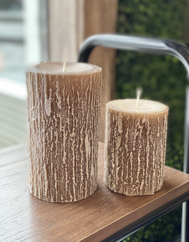 Hyoola Brown Timberline Wood Pillar Candle (2 Sizes)