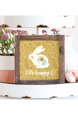 Clairmont & Co Be Happy Framed Bunny Sign