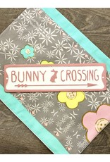 WS Home Decor Metal Bunny Crossing Sign