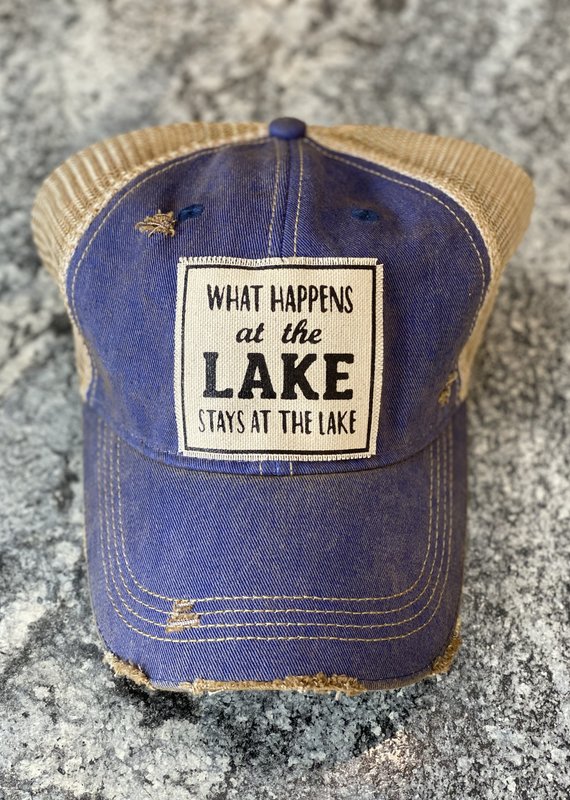 Vintage Life What Happens at the Lake Distressed Hat