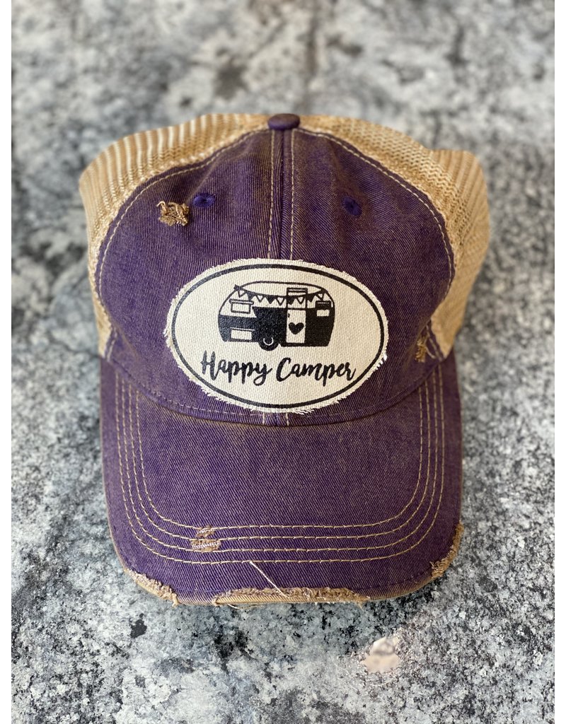 Vintage Life Happy Camper Distressed Hat