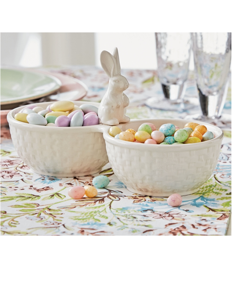 TAG White Double Bunny Basket Dish