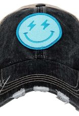 Katydid Happy Face Lightning Hat (Blue or Pink)