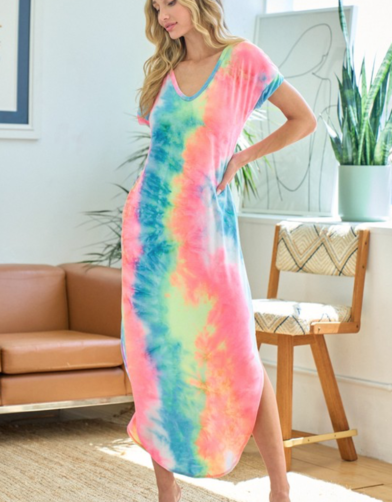 Lovely Melody Bright Sunny Tie Dye Maxi Dress (S-XL)