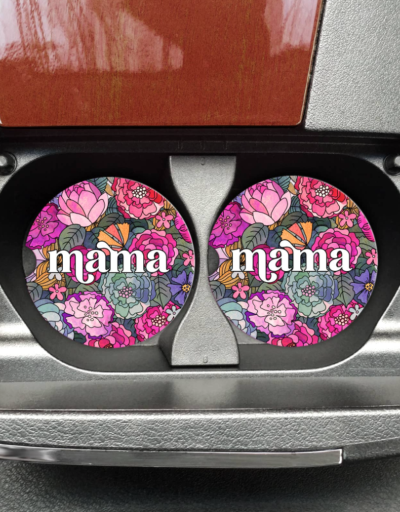 Mugsby Mama Floral Car Coaster Set