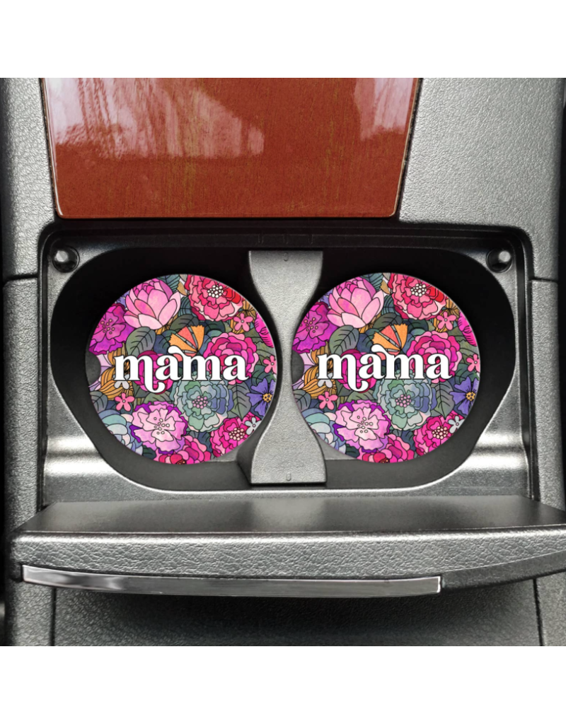 Mugsby Mama Floral Car Coaster Set