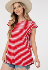 Shop Basic USA Red Striped Basic Top (S-XL)