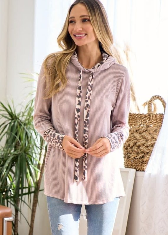 Lovely Melody Mauve Leopard Hoodie (S-3XL)