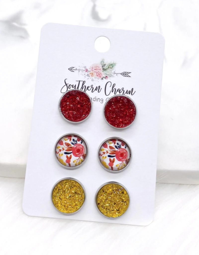 Southern Charm Trading Co Autumn Floral Earring Set of 3