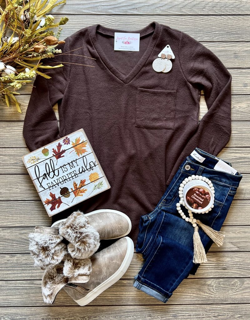 Ninexis Chocolate Cozy Relaxed Top (S-XL)