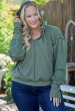 Olive Relaxed French Terry Hoodie (S-3XL