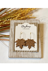 Clayhouse Colours Fall Maple Leaf Clay Earrings