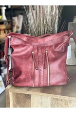 Bag Boutique Burgundy Convertible Shoulder/Backpack Handbag