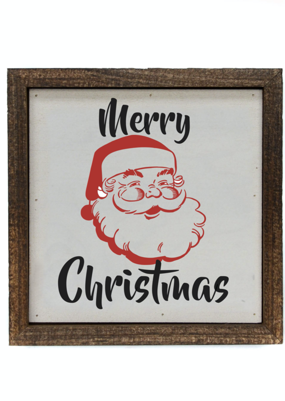 Driftless Studios 6"x6" Santa Merry Christmas Box Sign