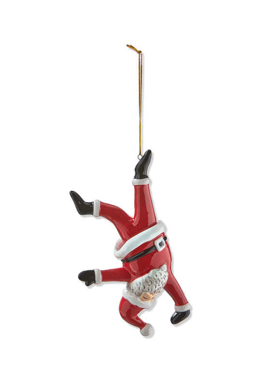 TAG TAG Dancing Santa Handstand Ornament