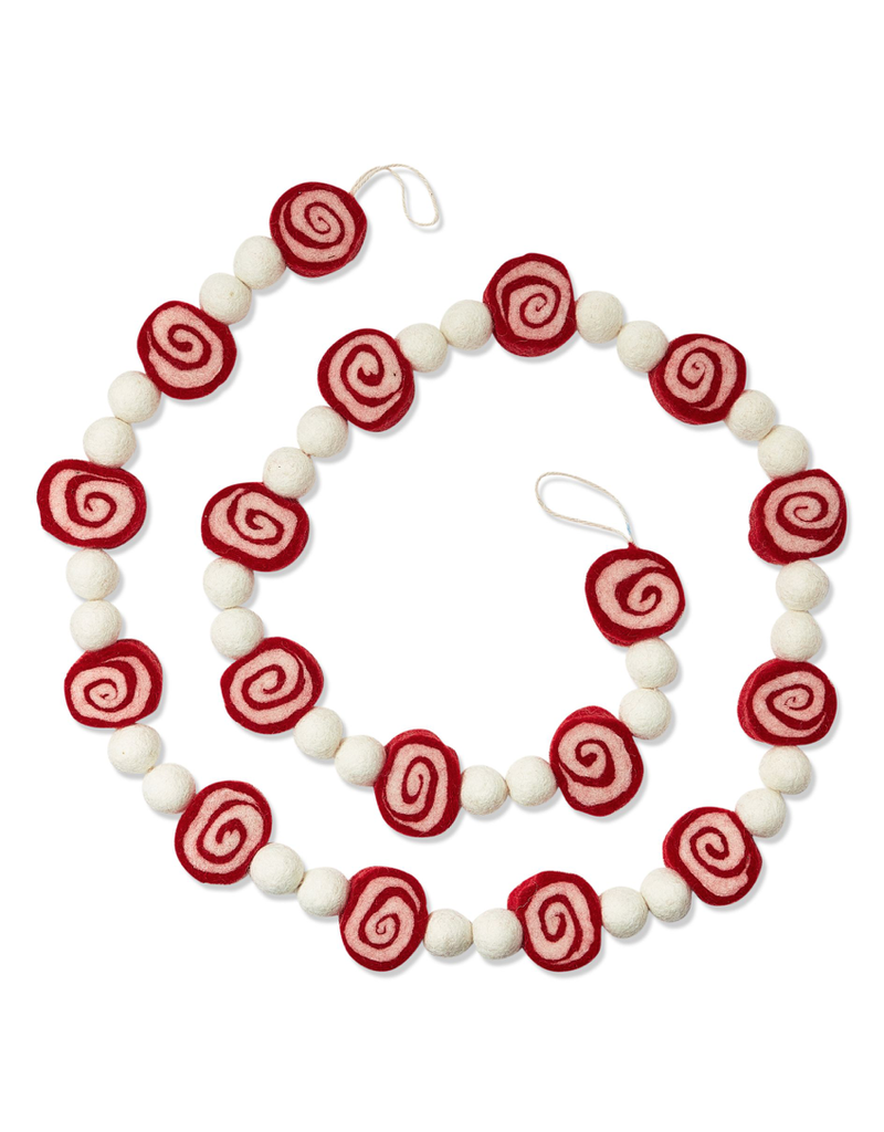 TAG TAG Peppermint Candy Wool Garland