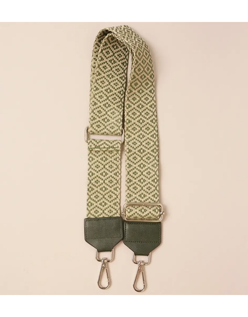 Fashion City Green Geometric Guitar Strap