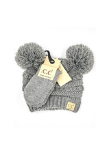 CC CC Gray Baby Set of Hat + Mittens