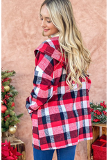 And the Why Black & Red Plaid Relaxed Coat Jacket (S-L)