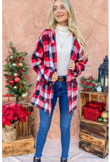 And the Why Black & Red Plaid Relaxed Coat Jacket (S-L)