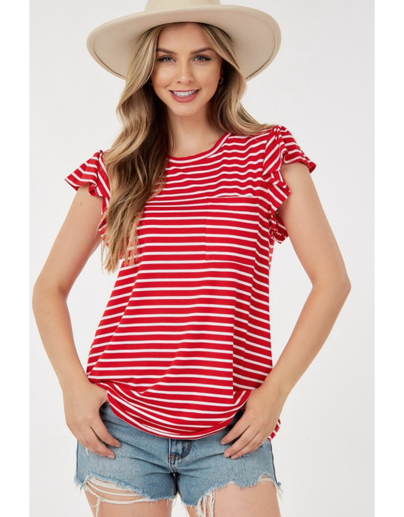 Shop Basic USA Red Striped Basic Top (L Only)